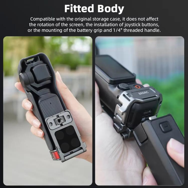 For DJI OSMO Pocket 3 BRDRC PO3005 Multi-functional Magnetic Base Expansion Back Clip Holder Adapter Bezel Accessory, For DJI OSMO Pocket 3 Tarnish