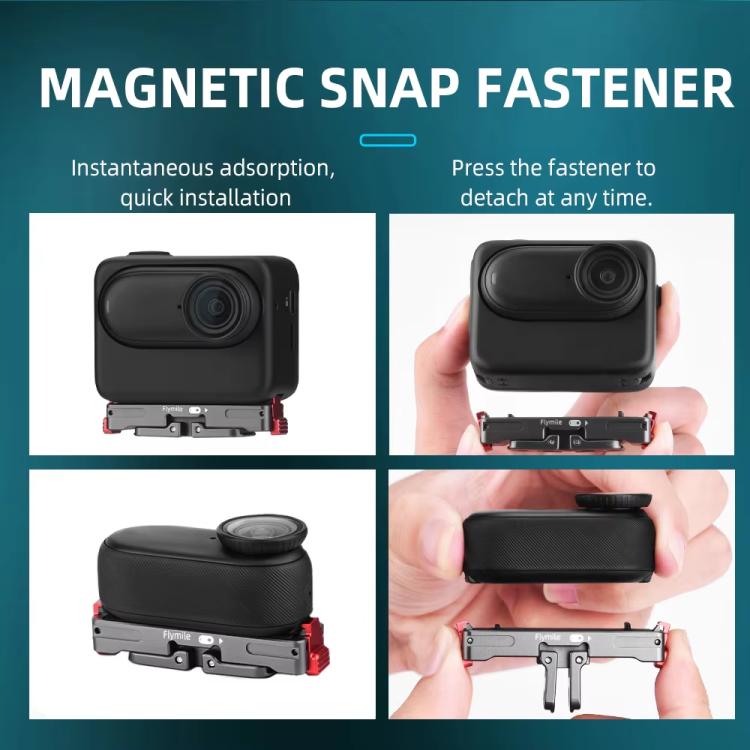 For Insta360 GO 3 / 3S Flymile Magnetic Metal Quick Release Base Sports Camera Adapter Bracket, For Insta360 GO 3 / 3S