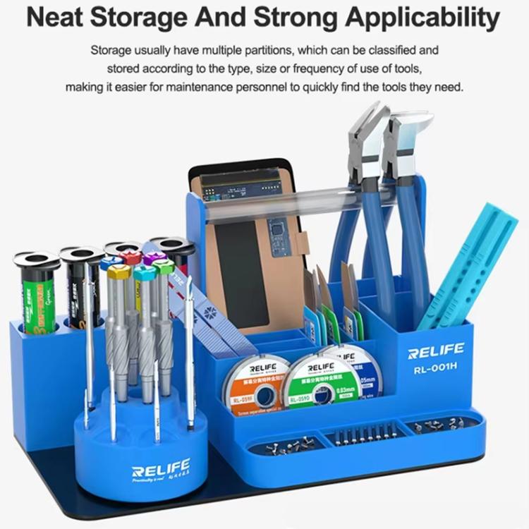 RELIFE RL-001H Rotary Organizer Cell Phone Repair Tool Parts Screwdriver Storage Rack