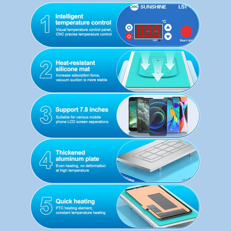 Mobile Phone LCD Screen Repair Heated Separator Curved Straight Screen Frame Removal Machine, LS1
