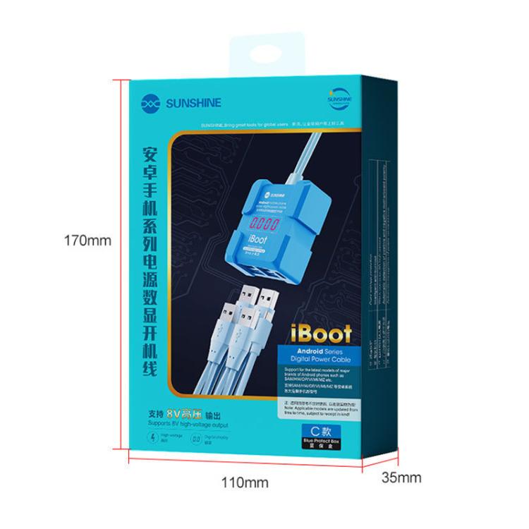 For Android 8V High Voltage Power Supply Test Boot Line Cell Phone Repair Tool Battery Cable HW Boot Cable, SUNSHINE iBoot C