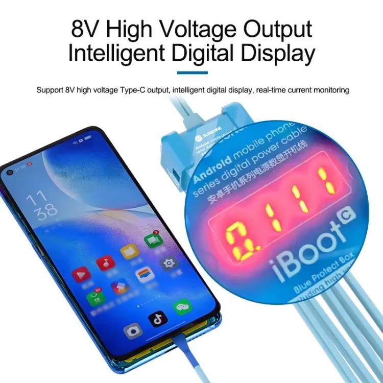For Android 8V High Voltage Power Supply Test Boot Line Cell Phone Repair Tool Battery Cable HW Boot Cable, SUNSHINE iBoot C