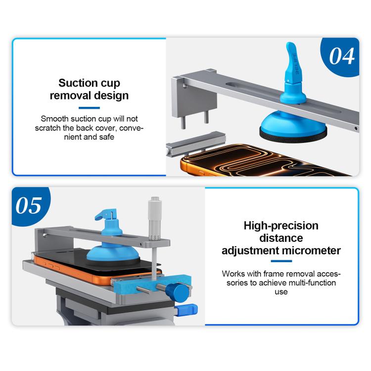 SUNSHINE S-918F Plus 5 In 1 Curved Screen Separator Mobile Phone LCD Screen Repair Separator Heating Platform, S-918F Plus