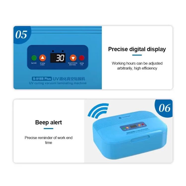 SUNSHINE S-918B Plus UV Curing Box Mobile Phone LCD Screen OCA Bonding Vacuum Laminated Machine