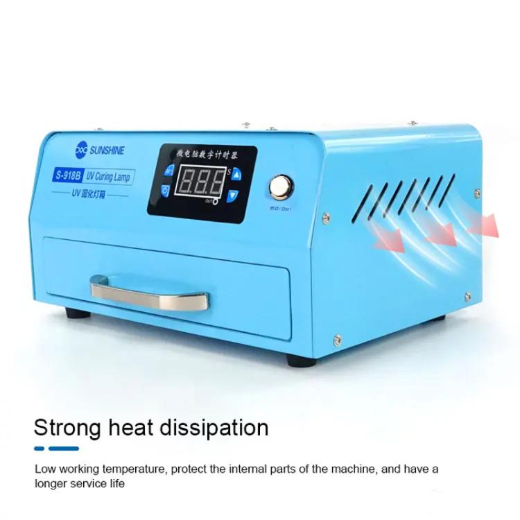 SUNSHINE S-918B UV Curing Filming Box LED High-Power UV Mobile Phone Curved Screen Optical Shadowless Glue Repair Tool