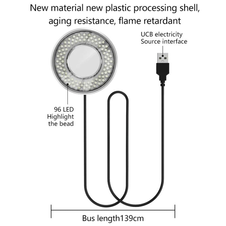 Cell Phone Repair Microscope Ring Polarized LED Light Source Lamps 96 Beads Anti-Glare Fill Lights, MY-038 96 Beads
