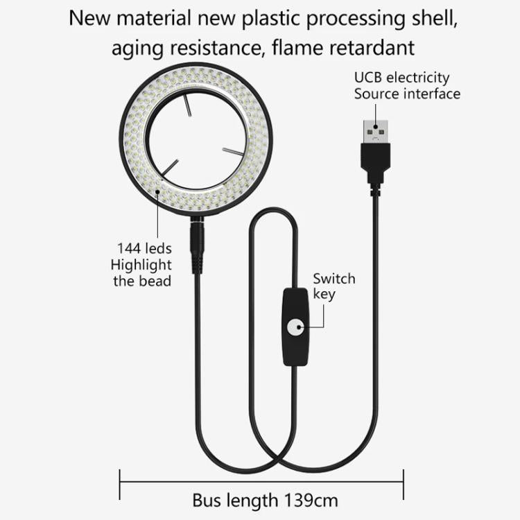 Cell Phone Repair 144 Beads Microscope Ring Light Source, MY-037 144 Beads