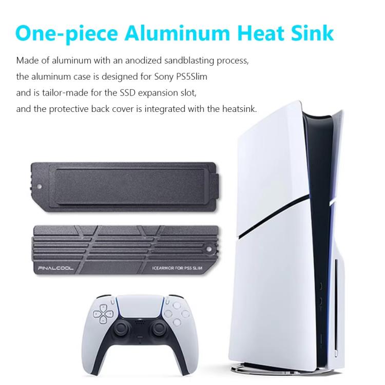 For PS5 Slim / Pro FinalCool M.2 2280 NVME SSD Radiator Integrated Aluminum Alloy Heatsink, M.2 2280 NVME SSD Radiator