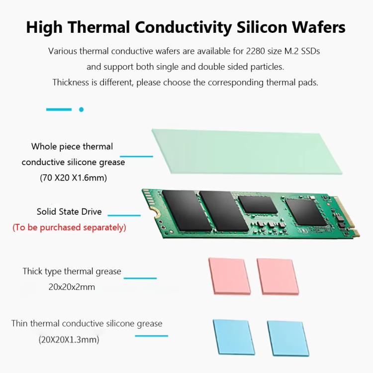 For PS5 Slim / Pro FinalCool M.2 2280 NVME SSD Radiator Integrated Aluminum Alloy Heatsink, M.2 2280 NVME SSD Radiator