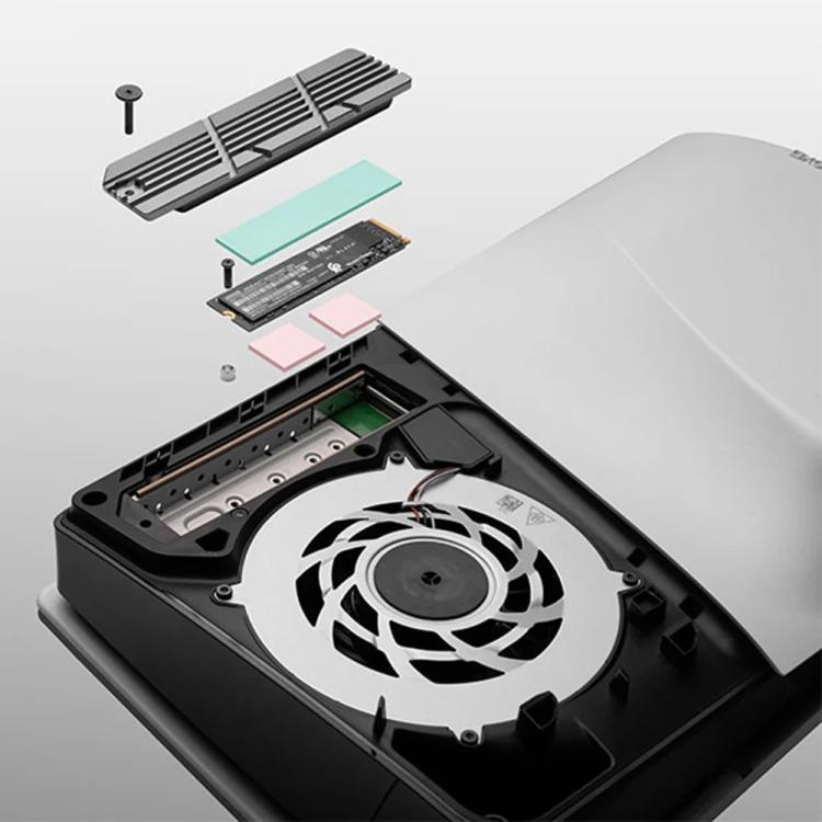 For PS5 Slim / Pro FinalCool M.2 2280 NVME SSD Radiator Integrated Aluminum Alloy Heatsink, M.2 2280 NVME SSD Radiator