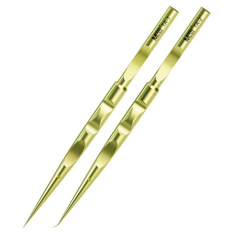 MaAnt Titanium Tweezers Antistatic Small Clip Bird Nest Hair Picking Pink Prick Clip Repair Tool, Straight, Curve
