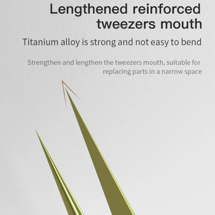 MaAnt Titanium Tweezers Antistatic Small Clip Bird Nest Hair Picking Pink Prick Clip Repair Tool, Straight, Curve