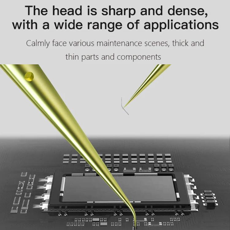 MaAnt Titanium Tweezers Antistatic Small Clip Bird Nest Hair Picking Pink Prick Clip Repair Tool, Straight, Curve