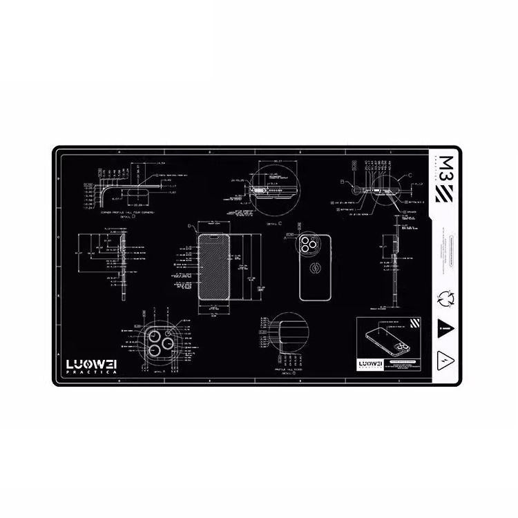 Cell Phone Computer Repair Workbench Heat Insulation Mat High Temperature Resistant Odorless Silicone Mat, M3 (Black)