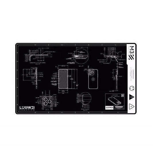 Cell Phone Computer Repair Workbench Heat Insulation Mat High Temperature Resistant Odorless Silicone Mat, M3 (Black)