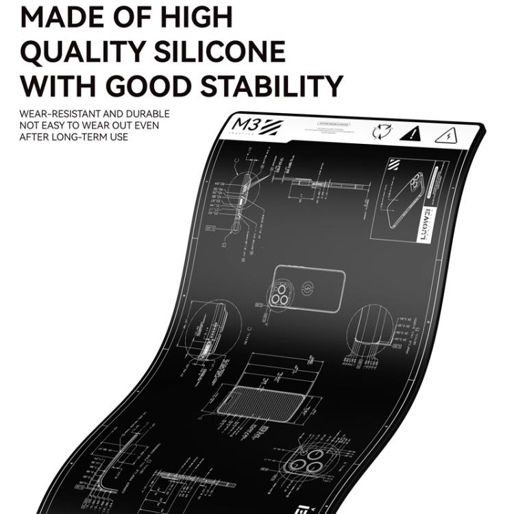 Cell Phone Computer Repair Workbench Heat Insulation Mat High Temperature Resistant Odorless Silicone Mat, M3 (Black)