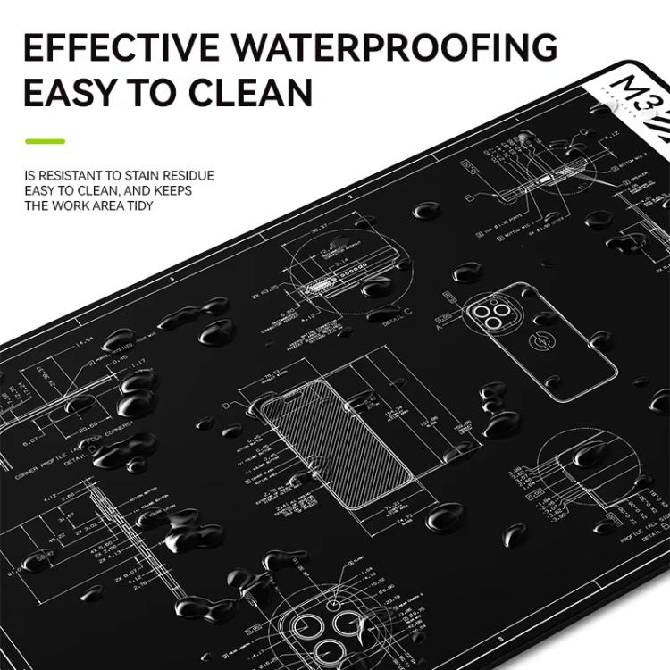 Cell Phone Computer Repair Workbench Heat Insulation Mat High Temperature Resistant Odorless Silicone Mat, M3 (Black)