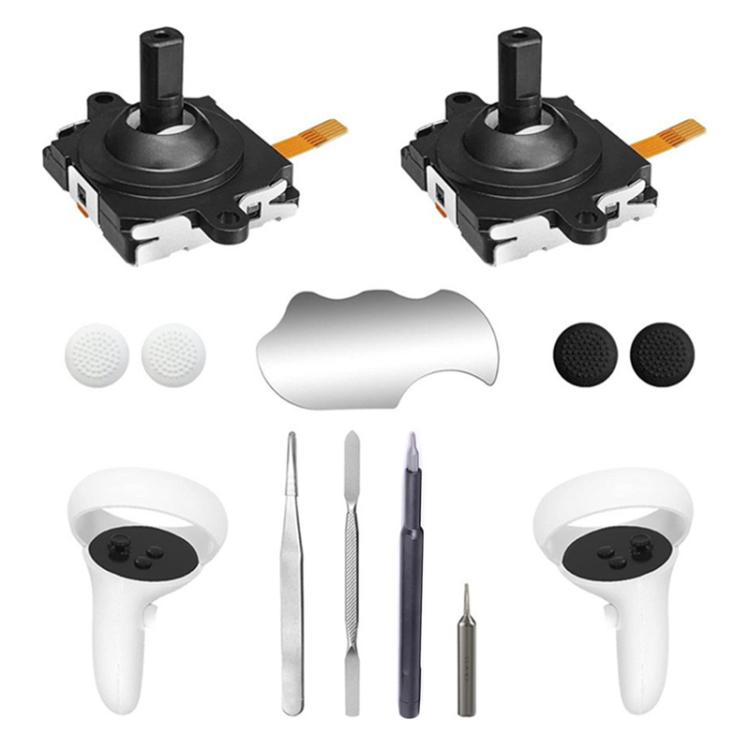 For Meta Quest 2 Repair Tool Set Handle Joystick Replacement Parts, 5 In 1, 14 In 1 C Type, 13 In 1, 14 In 1 B Type, 12 In 1, 10 In 1 A Type, 10 In 1 B Type, 14 In 1 4pcs Joystick Type, 14 In 1 A Type