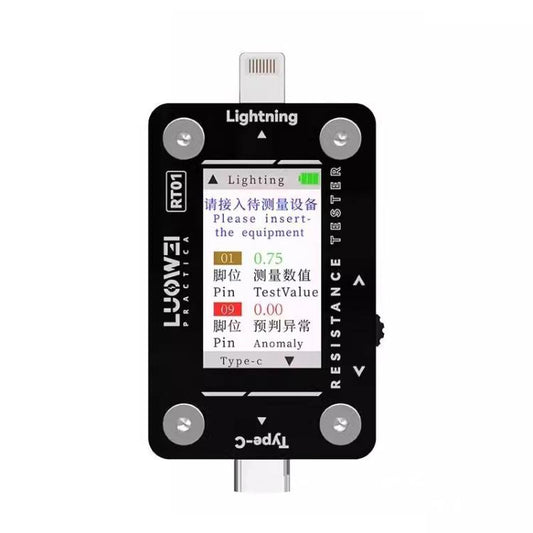 Type-C To 8 Pin Detachable Cell Phone Rear Plug Auto Tester, LUOWEI RT01