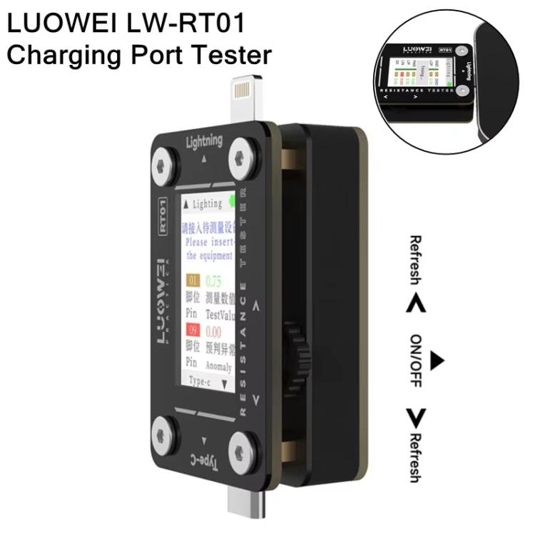 Type-C To 8 Pin Detachable Cell Phone Rear Plug Auto Tester, LUOWEI RT01
