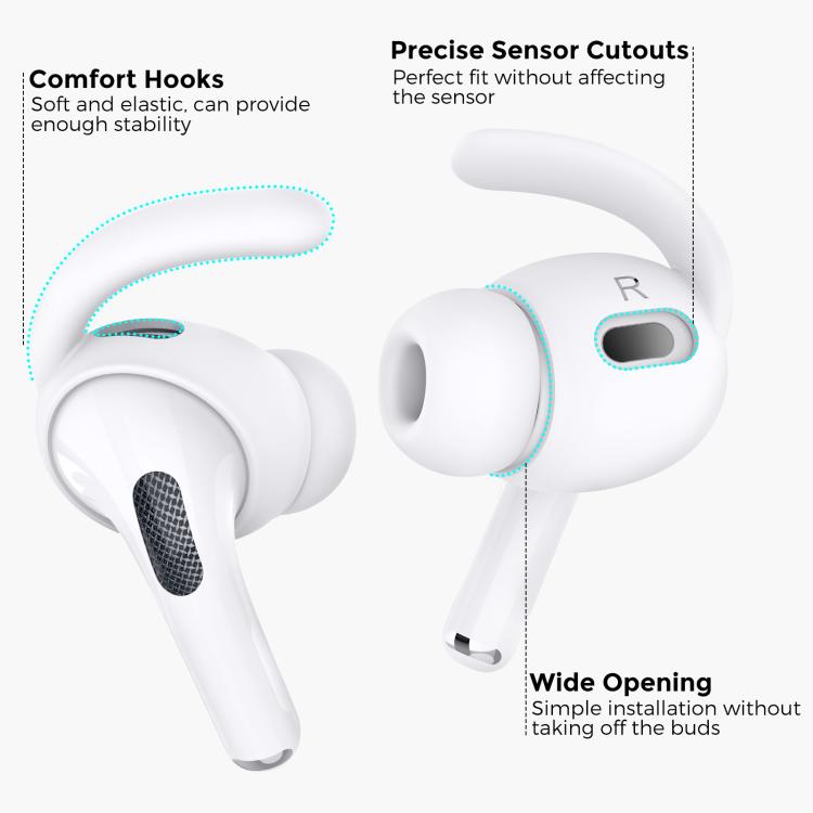 For AirPods Pro 2 AhaStyle PT189 1pair Ear Caps Silicone Anti-Lost and Non-Slip Ear Hooks
