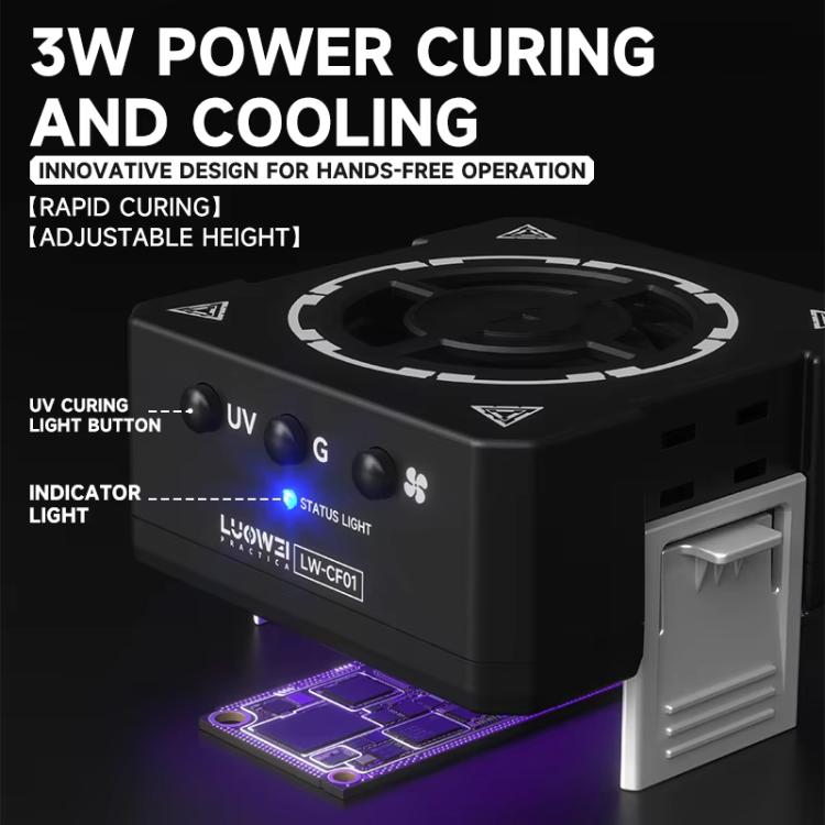 Cell Phone Repair 3 In 1 UV Curing Lamp Cooling Smoke Extractor Fan Dust Developer Lamps, CF01