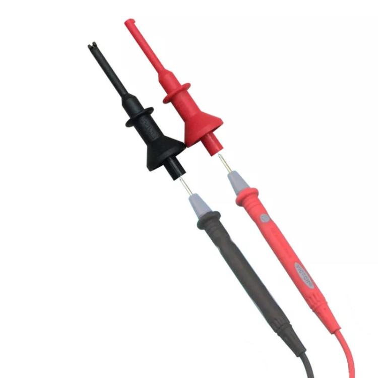 1pair Universal Multimeter Extended Telescopic Test Hook, 2mm Straight Plug, 4mm Straight Plug
