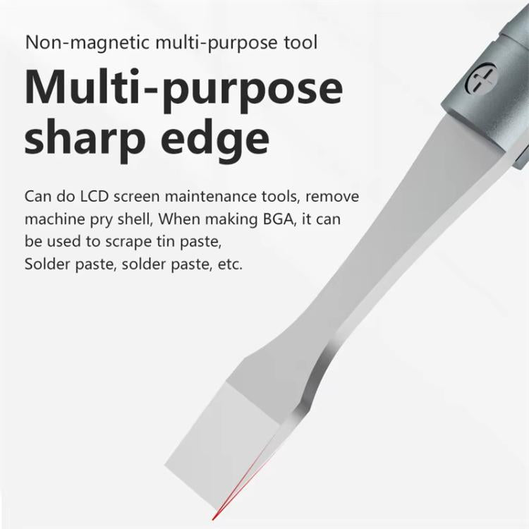 Cell Phone Repair Non-Magnetic Stainless Steel Scraper Removal Tablet Paste Stirring BGA Pry Bar Degumming Tool, M-068