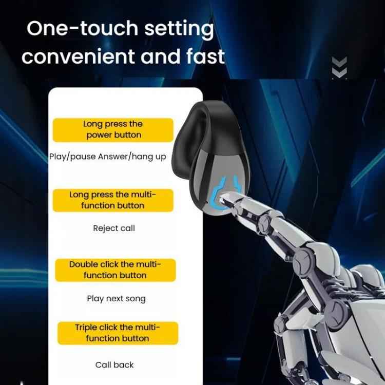 Bluetooth Earpiece Single Ear Clip-On Non-Intrusive Design Sports Headphones for Running
