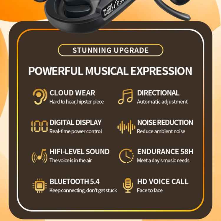 M200 Open-Ear Wireless Bluetooth Headphones Ear-Hook Earphone Waterproof Earpieces