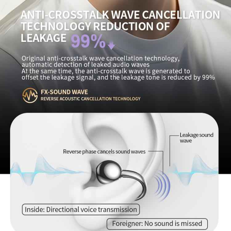 M300 Mini Invisible Clip-On Wireless Bluetooth Earbuds with Active Noise Reduction