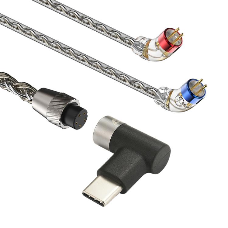 CVJ TS800 Eight Strands Copper Silver Plated Interchangeable Audio Plugs Headphone Upgrade Cable