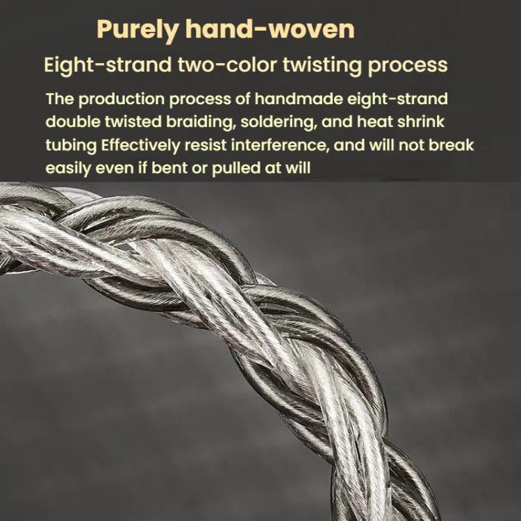 CVJ TS800 Eight Strands Copper Silver Plated Interchangeable Audio Plugs Headphone Upgrade Cable