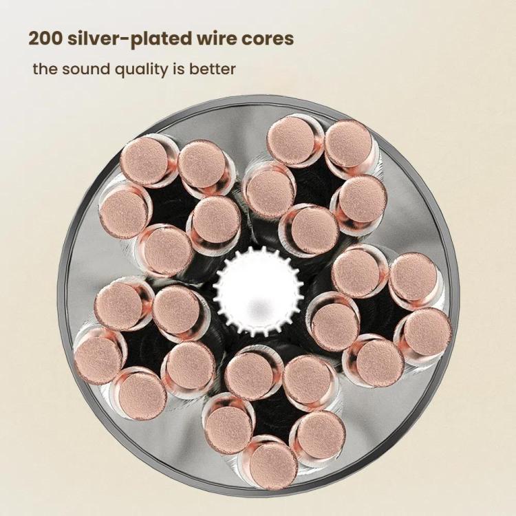 CVJ TS800 Eight Strands Copper Silver Plated Interchangeable Audio Plugs Headphone Upgrade Cable