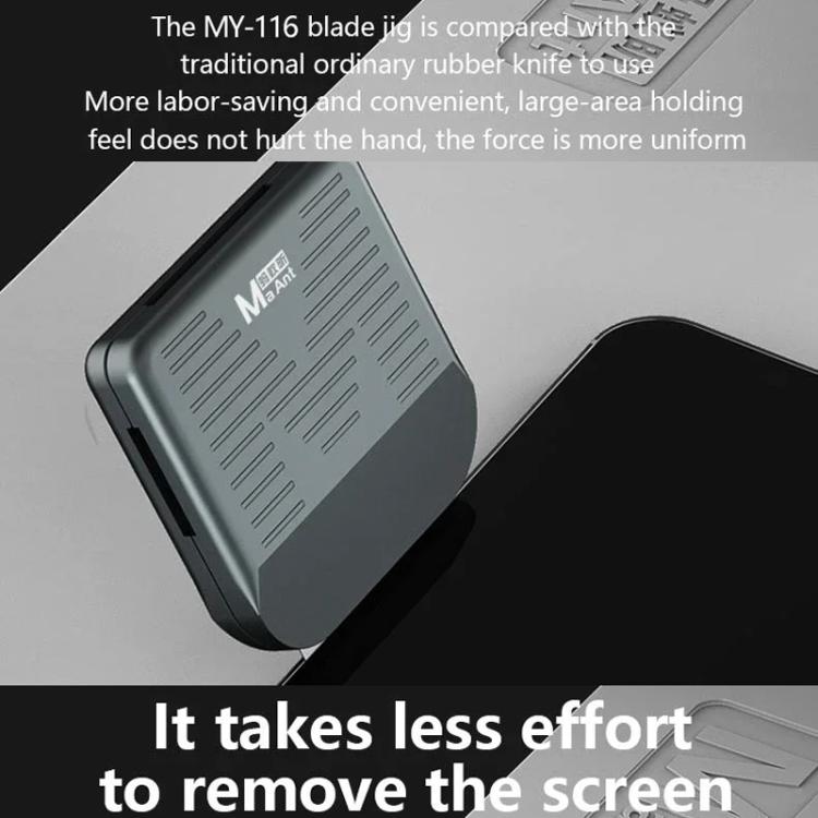 MaAnt MY-116 Magnetic Double-sided Blade Fixed Fixture Cell Phone Repair Removal Screen Shoveling Degumming Knife, MY-116