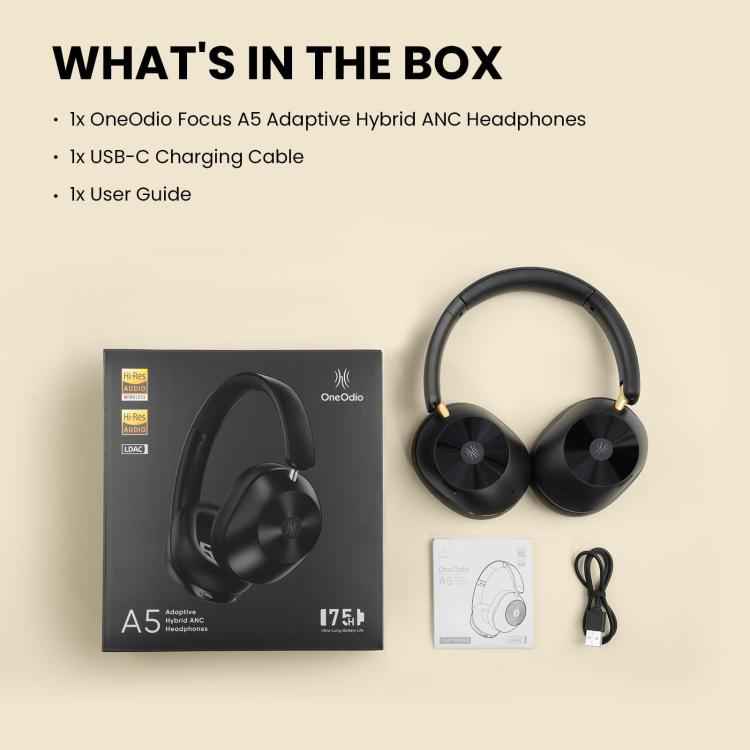 OneOdio Focus A5 ANC Active Noise Reduction Headset Wireless Bluetooth Gaming Sports Headset