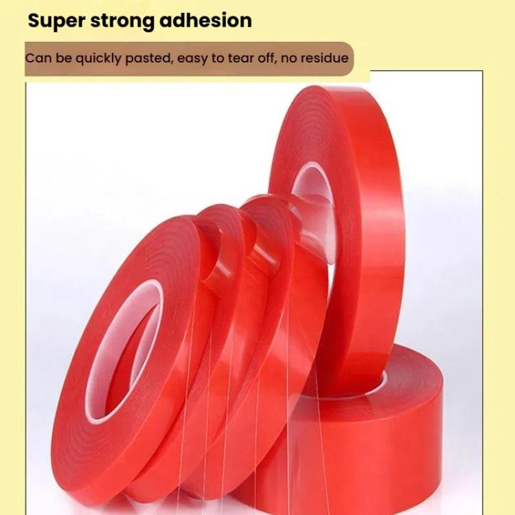 5rolls 0.2mm Thick Acrylic Polyester PET Double Sided Adhesive Tape, 10m/roll, 3mm, 4mm, 5mm, 6mm, 8mm, 10mm, 15mm, 20mm