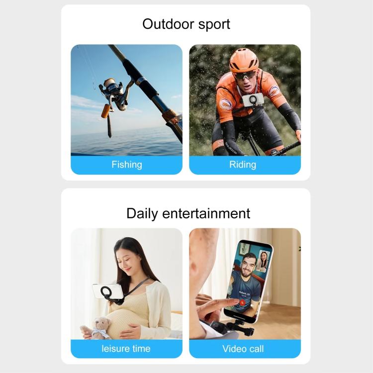 Adjustable Magnetic Neck Mount Phone Holder Quick-Release Chest Strap POV Mount For Sports & Vlogging, K08-2M