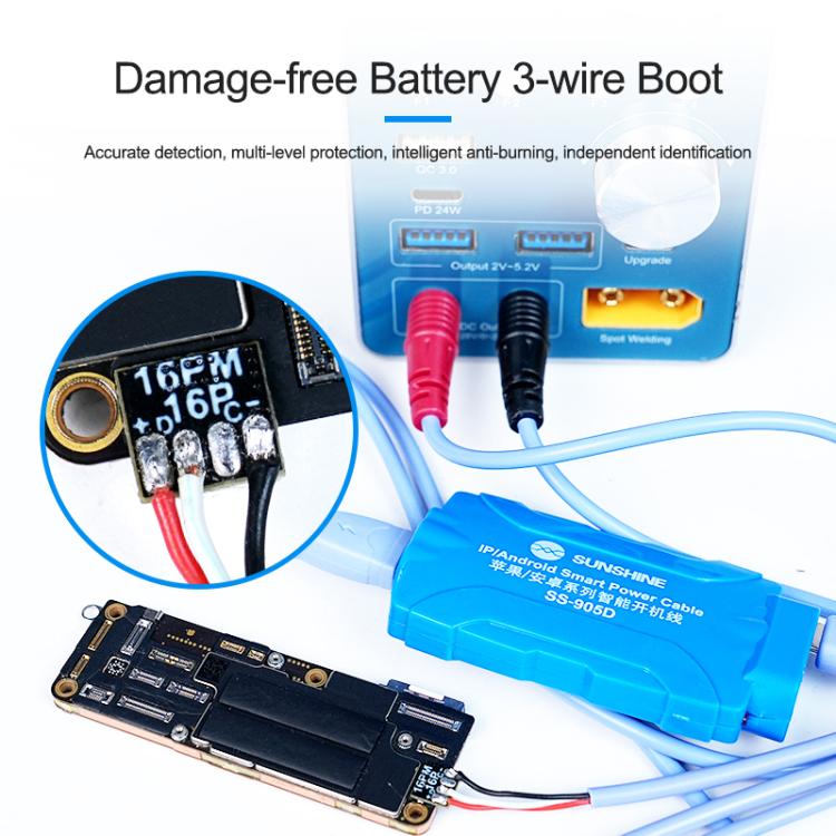For iPhone / Android Series Power Supply Start-up Cables Mobile Phone Repair Test Cables, SS-905D