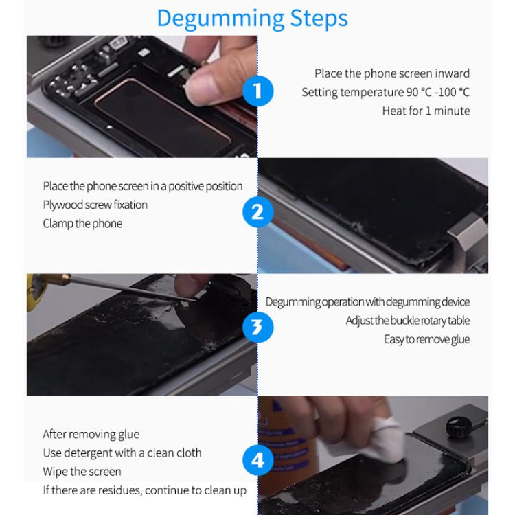 Curved Screen 360-Degree Rotation Mobile Phone Screen Separator Screen Removal Heating Table, EU Plug, S-918F
