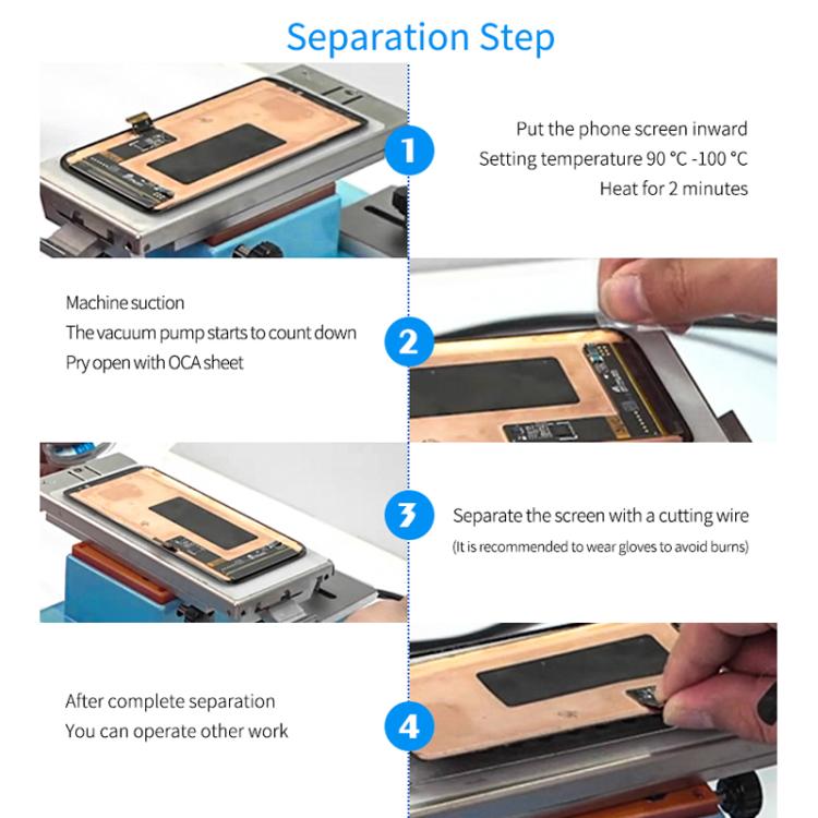 Curved Screen 360-Degree Rotation Mobile Phone Screen Separator Screen Removal Heating Table, EU Plug, S-918F