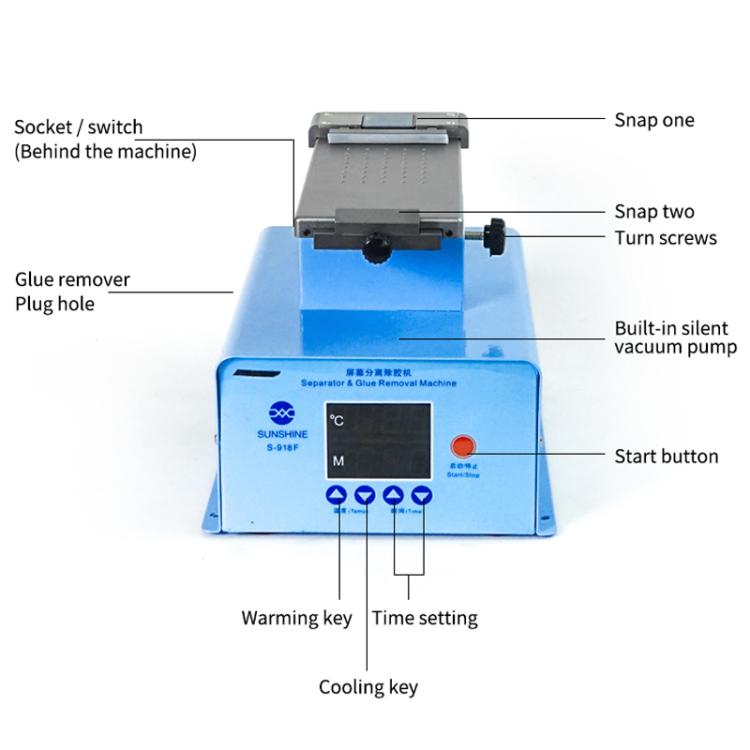 Curved Screen 360-Degree Rotation Mobile Phone Screen Separator Screen Removal Heating Table, EU Plug, S-918F