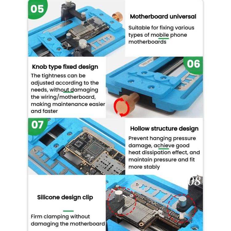 Motherboard Repair Fixture Dot Matrix Face CPU Hard Drive IC Type Adhesive Removal Dual Track Fixture, SS-601F