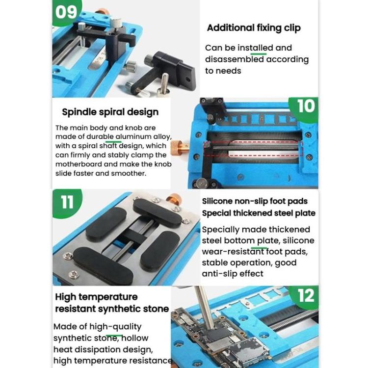 Motherboard Repair Fixture Dot Matrix Face CPU Hard Drive IC Type Adhesive Removal Dual Track Fixture, SS-601F