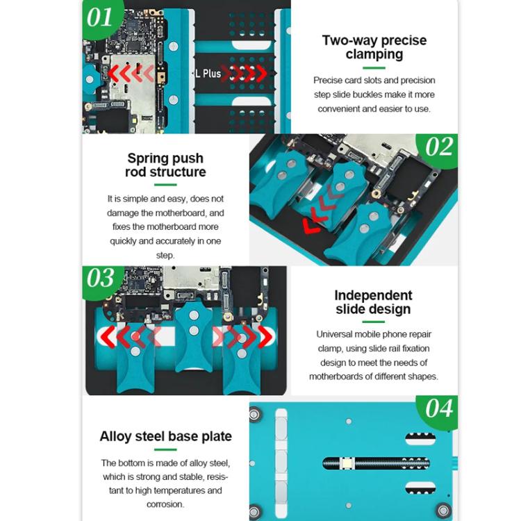 Motherboard Repair Platform Multifunctional Fixture High Temperature Resistant Clamp, RL-601L Plus