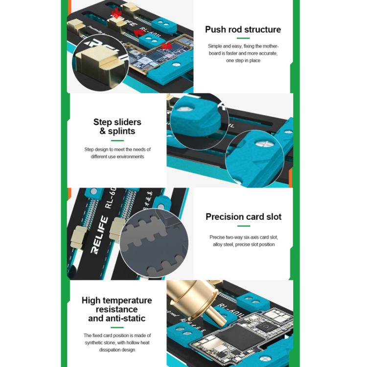 Mobile Phone Repair Mainboard Multi-Use Card Holder Chip Dual-Axis Fixed Card Slot, RL-601L