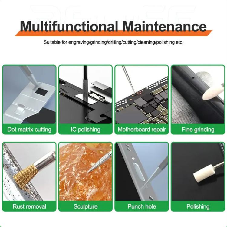 Smart Rechargeable Grinding Pen Portable Grinding Head Rust Removal Polishing Motherboard Repair Electric Grinder, RL-068C