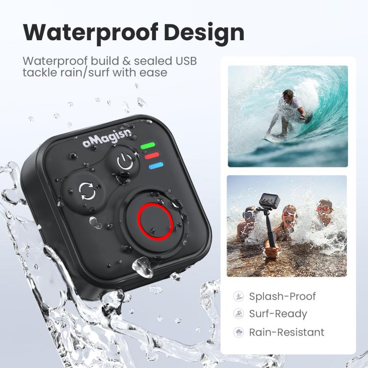 aMagisn Wireless Bluetooth Remote Control for Insta360, GoPro Hero Cameras & Smartphones - 50m Long Range, AM22