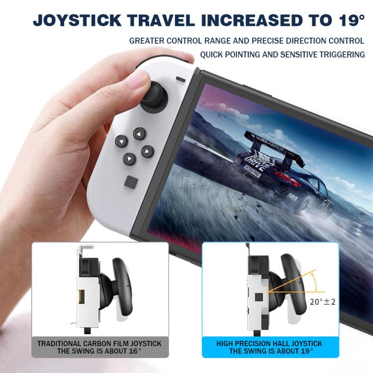 Hall Effect Joystick for Nintendo Switch/OLED/Lite Joy-Con Electromagnetic Analog Stick with No Drift, Black, Set 1, Set 2, White