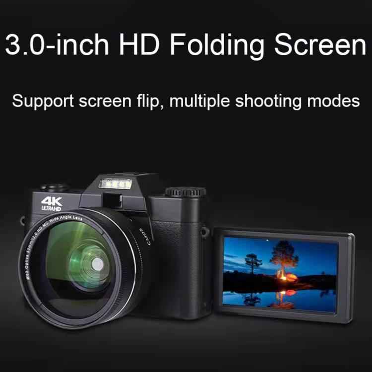 R10 4K HD 75MP Retro Mirrorless Camera 16x Zoom WiFi Digital Camera With 3-Inch Flip Screen, R10 64G Card & Lens Version